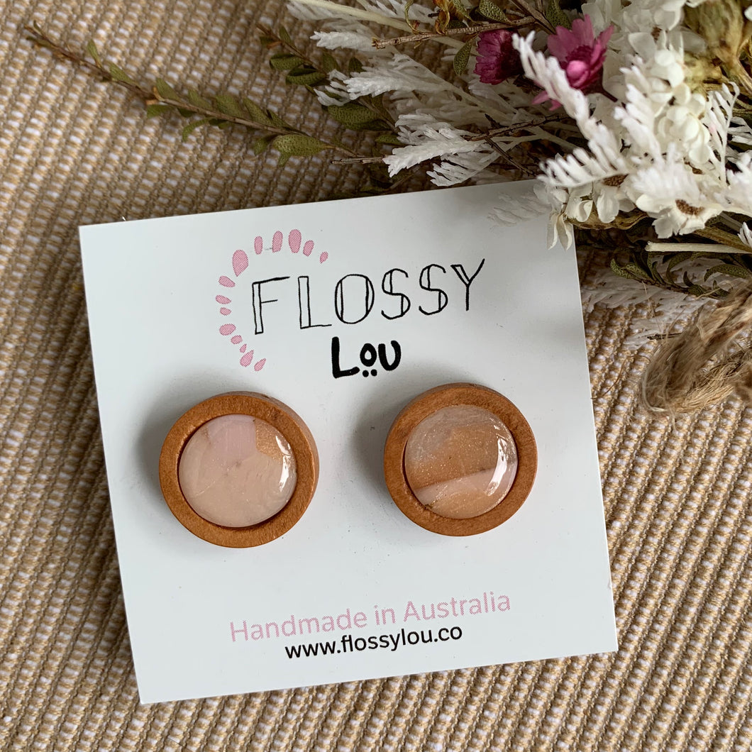 Large Flossy Wooden Studs
